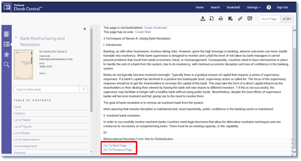 ProQuest Ebook Central special screen-readable accessibility mode